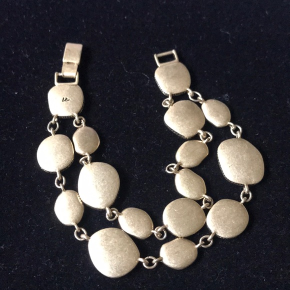 Chunky Double Layers Gold Tone Bracelet - Picture 3 of 5